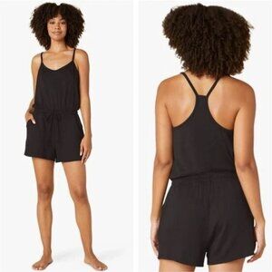 New Beyond Yoga Seaside Racerback Active Black Shorts Romper Medium